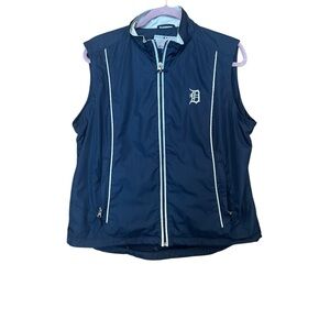 Detroit Tigers Navy Blue Zip-Up Vest